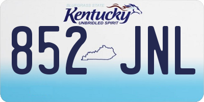 KY license plate 852JNL