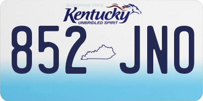 KY license plate 852JNO