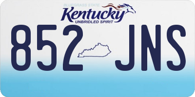 KY license plate 852JNS