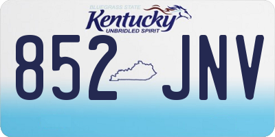 KY license plate 852JNV