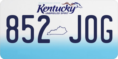 KY license plate 852JOG