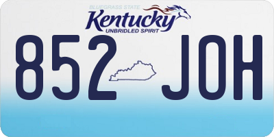 KY license plate 852JOH