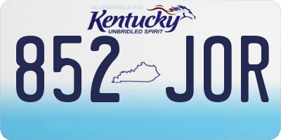 KY license plate 852JOR