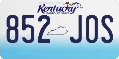 KY license plate 852JOS