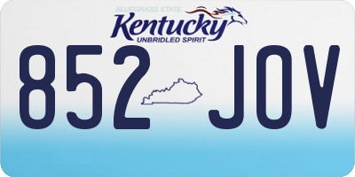 KY license plate 852JOV