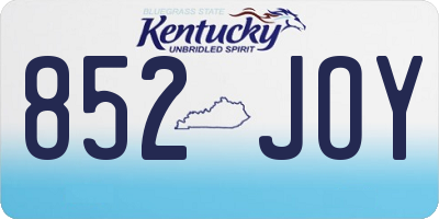 KY license plate 852JOY