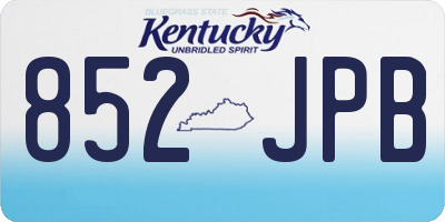 KY license plate 852JPB