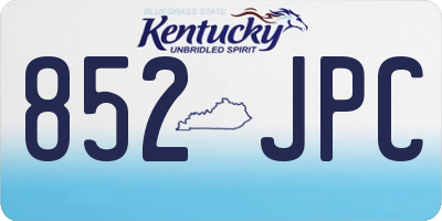 KY license plate 852JPC