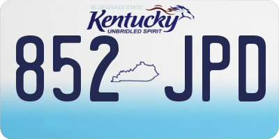 KY license plate 852JPD