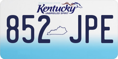 KY license plate 852JPE
