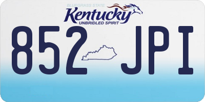 KY license plate 852JPI