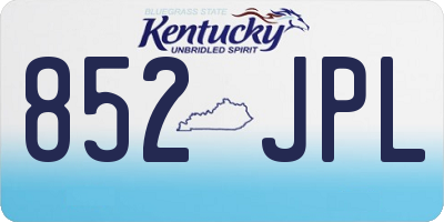 KY license plate 852JPL