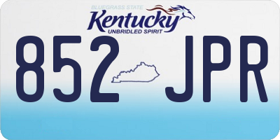 KY license plate 852JPR