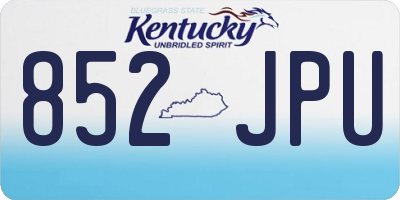 KY license plate 852JPU