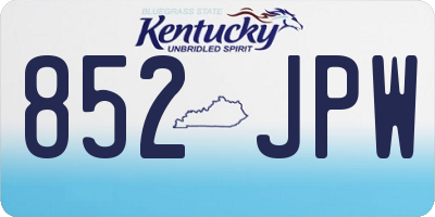 KY license plate 852JPW