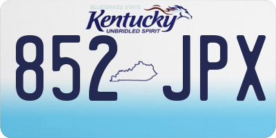 KY license plate 852JPX