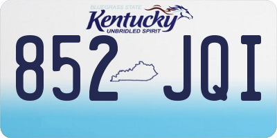 KY license plate 852JQI