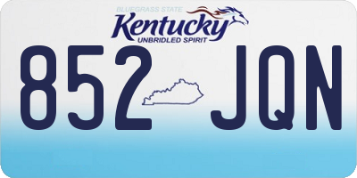 KY license plate 852JQN