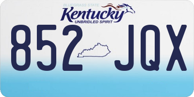 KY license plate 852JQX