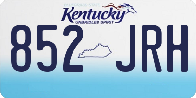 KY license plate 852JRH