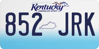 KY license plate 852JRK
