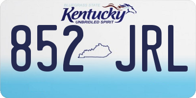 KY license plate 852JRL