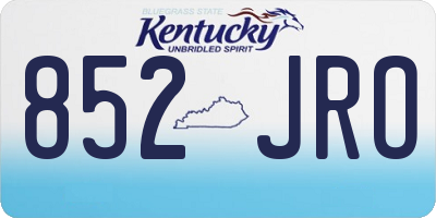 KY license plate 852JRO