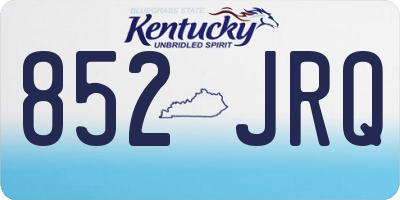 KY license plate 852JRQ