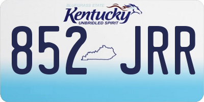 KY license plate 852JRR