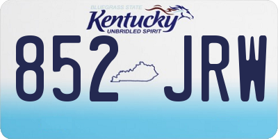 KY license plate 852JRW