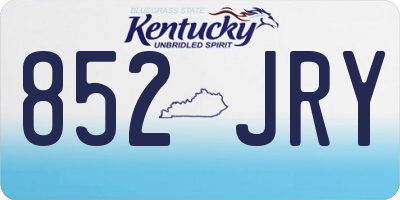 KY license plate 852JRY