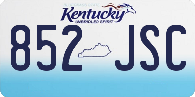 KY license plate 852JSC