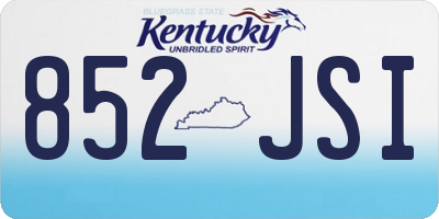 KY license plate 852JSI