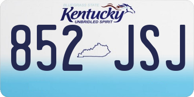KY license plate 852JSJ