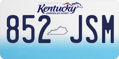 KY license plate 852JSM