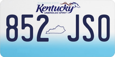 KY license plate 852JSO