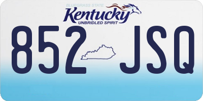 KY license plate 852JSQ