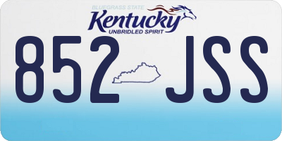 KY license plate 852JSS