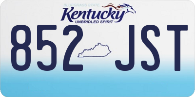 KY license plate 852JST