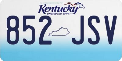 KY license plate 852JSV