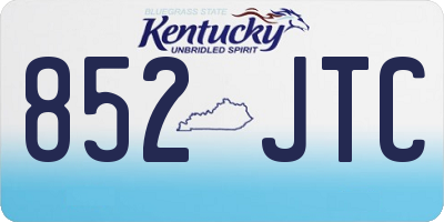 KY license plate 852JTC