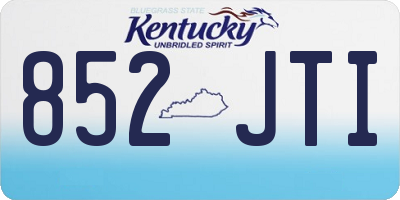 KY license plate 852JTI