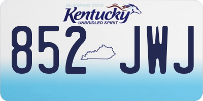 KY license plate 852JWJ