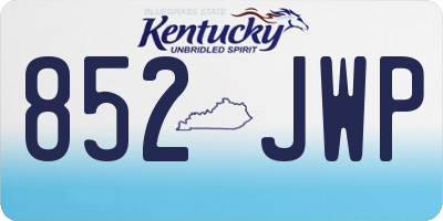 KY license plate 852JWP