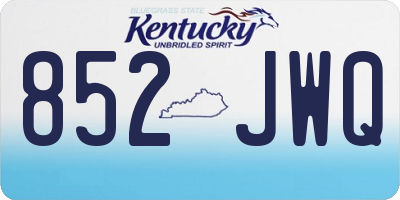 KY license plate 852JWQ
