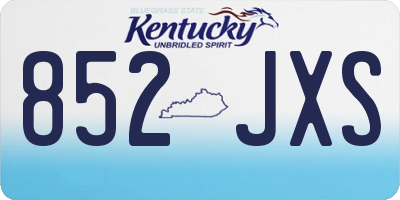KY license plate 852JXS