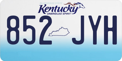 KY license plate 852JYH