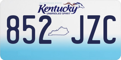 KY license plate 852JZC