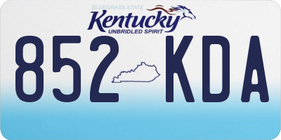 KY license plate 852KDA