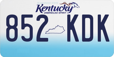 KY license plate 852KDK